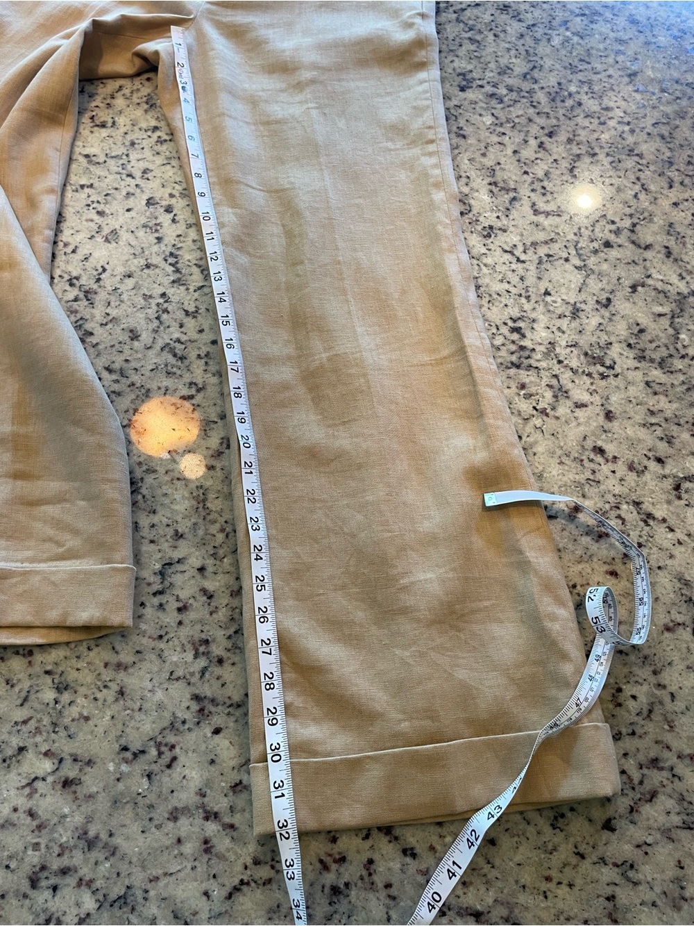 Ralph Lauren 100% linen cuffed trouser Pants - Tan 8 - Picture 6 of 9